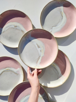 Talerz obiadowy WAVE PINK