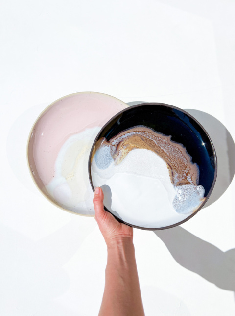 Talerz obiadowy WAVE PINK